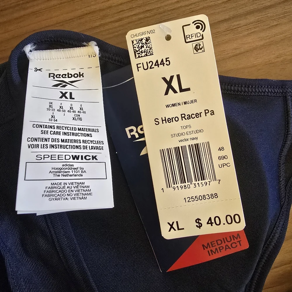 NWT Reebok XL Women's Sports Bra (2) - Picture 6 of 6